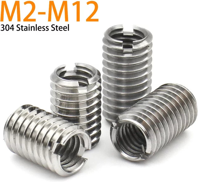 Zimir Selbstschneidende Gewindeeinsatz Adapter aus Edelstahl, Silber, M2-M12 - Bild 1