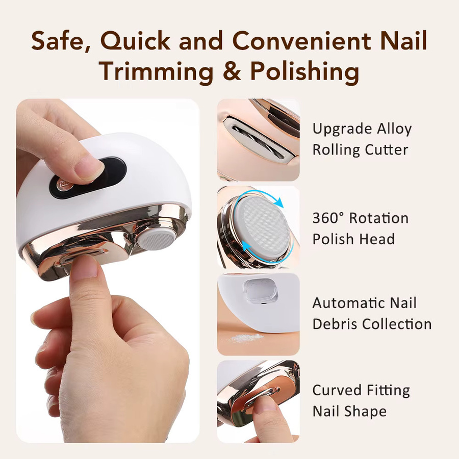 Ms.Dear Elektrischer Nageltrimmer mit LED-Licht, Unisex, Glänzend - Bild 2