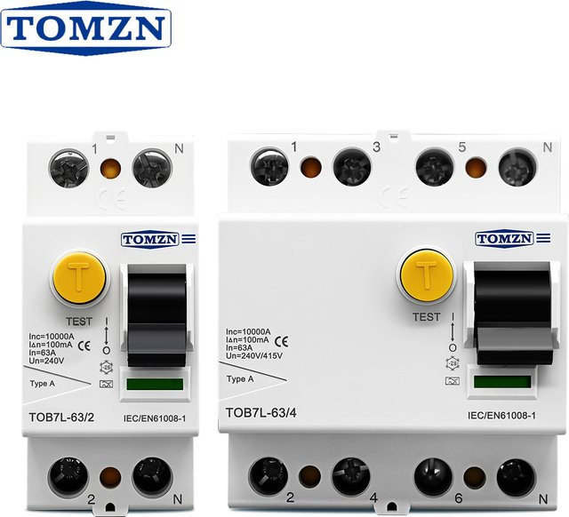 TOMZN Elektromagnetischer RCCB Fehlerstromschutzschalter Typ A/AC/B/F in Weiß - Bild 1