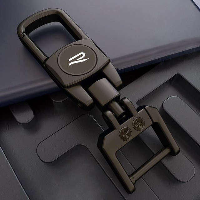 Volkswagen Schlüsselanhänger, Metall, Lederring, Grau, Unisex - Bild 1