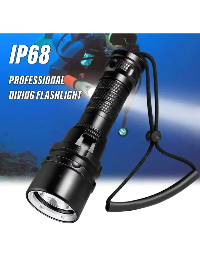 ESMARTER Professionelle Tauchlampe IP68 Wasserdicht in Schwarz mit 18650 Akku und Handschlaufe - Bild 7