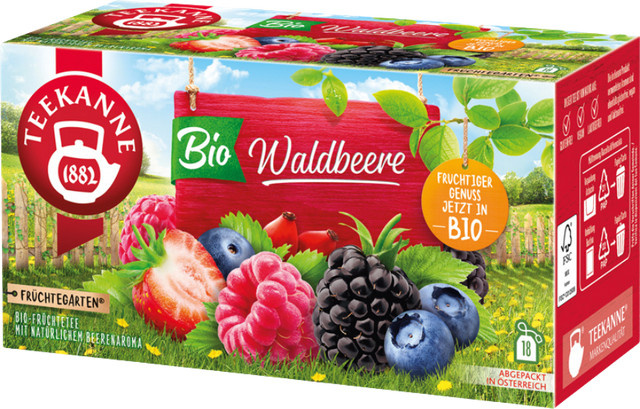 Teekanne Früchtegarten Bio Waldbeere, Früchtetee, Teebeutel, 71g - Bild 1
