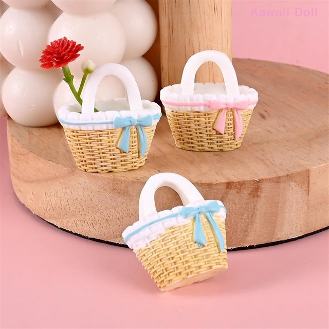 DIAPER&CORED DIY Puppenhaus Miniaturen Bambus-Rattan-Blumenkorb Modelle, Zubehör, 2-3-teiliges Set - Bild 1