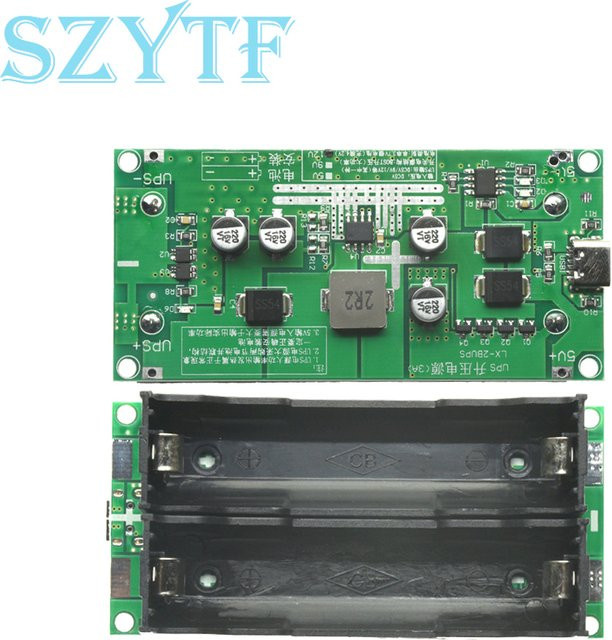 SZYTF USB-C 15W 3A Lithium-Batterie-Ladegerät-Modul für 18650 Zellen, DC-DC Step-up-Booster Schnellladegerät und UPS Netzteil-Konverter für 5V, 9V, 12V - Bild 1