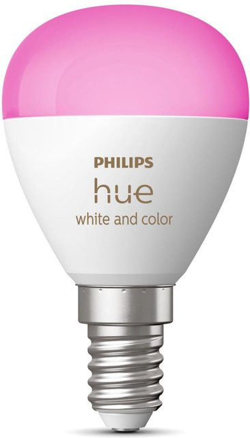 Philips Hue White & Color Ambiance Smart LED-Leuchtmittel E14 Tropfenform, dimmbar, 5W, 470lm, Weiß - Bild 1