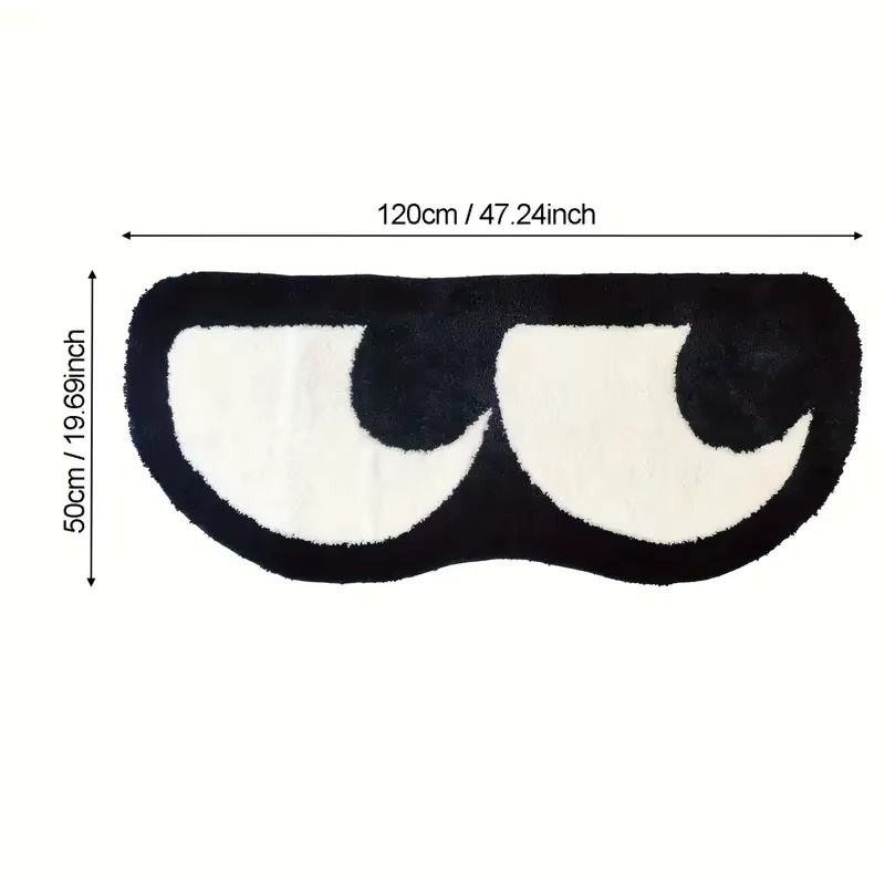 VIKAMA Teppich mit abstraktem Augenmuster in Schwarz, rutschfest und schallabsorbierend, B/T: 120 x 50 cm - Bild 4