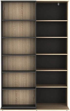 Bücherregal Prali von Vente-unique in Anthrazitgrau und Naturfarben Hell mit einer Breite: 116,6 cm