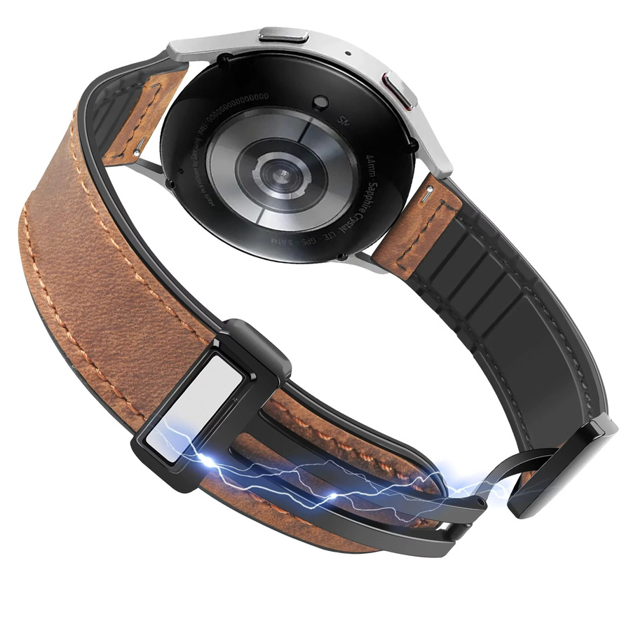 Uhrenarmband Leder, Magnetschnalle, 22 mm, Unisex - Bild 4