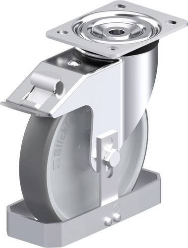Blickle L-PATH 200G-FI-FS Stahlblech-Lenkrolle in Silber/Grau mit 200 mm Rad-Durchmesser und 400 kg Tragfähigkeit - Bild 1