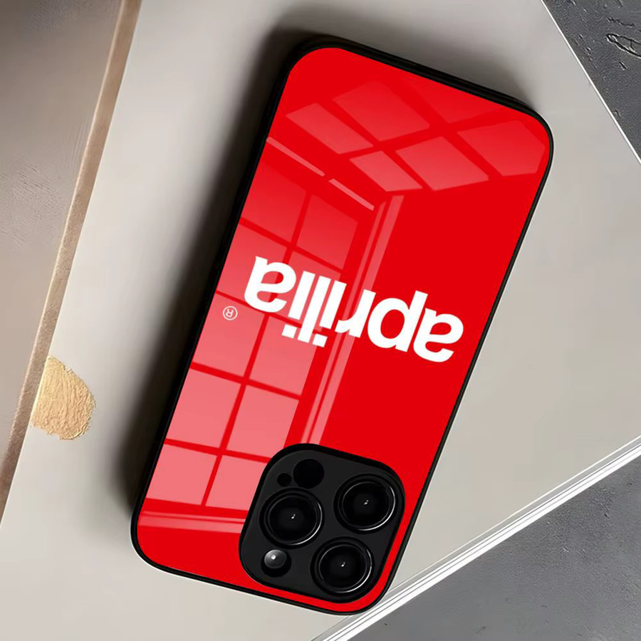Potdemiel Handyhülle mit Glasabdeckung für iPhone 17 Air Pro Max 16 15 14 13 12 Plus in Schwarz und Rot - Bild 2