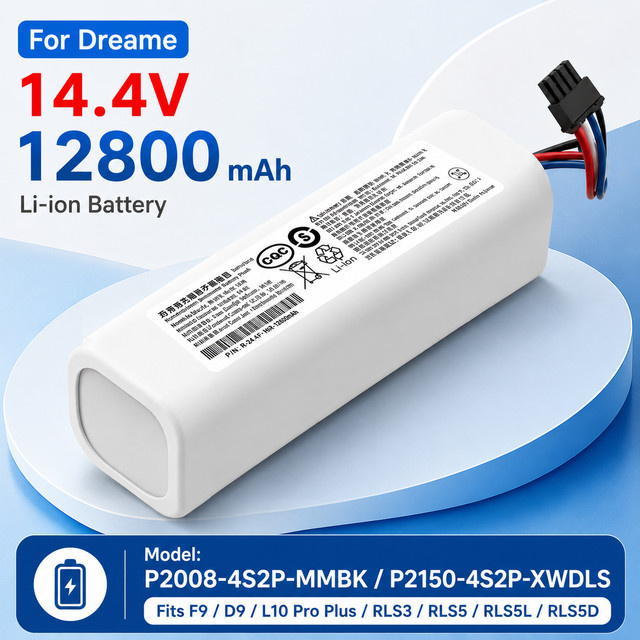 Ersatzakku 14,4V für Xiaomi Mijia Staubsauger 1T sowie Dreame S10, D9, F9, L10Pro und L10Plus, Farbe: Weiß - Bild 1