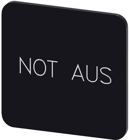 Siemens Bezeichnungsschild quadratisch 3SU1900-0AF16-0AS0 NOT-AUS Schwarz Weiß B x H: 22 x 22 mm 10 Stück - Bild 1