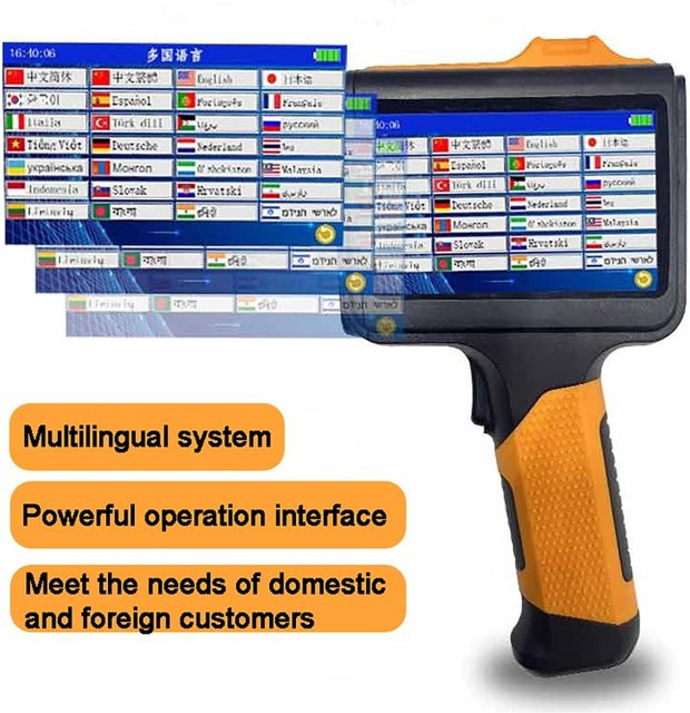Luxuglow P19 Handheld-Tintenstrahldrucker in Orange, tragbarer QR-Code-Drucker und automatischer Datums- sowie Chargencoder für Kartons - Bild 1