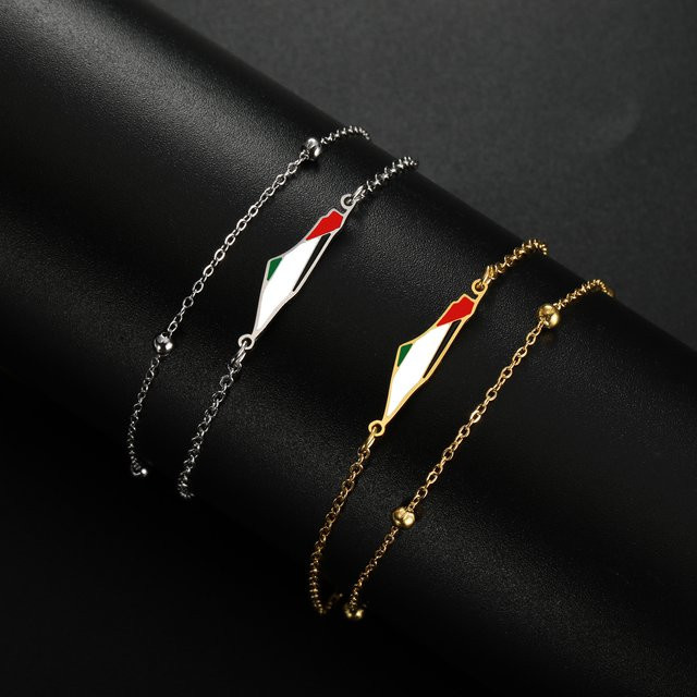 COOLTIME Armband, Palästina Karte Charme, Edelstahl, Unisex - Bild 1