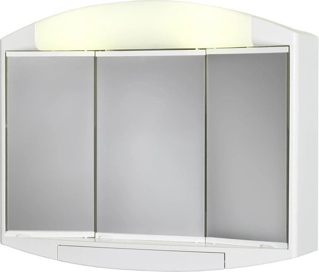 Jokey Spiegelschrank Elda in Weiß Hochglanz mit LED-Beleuchtung und Steckdose, B: 59 cm, H: 49 cm - Bild 1