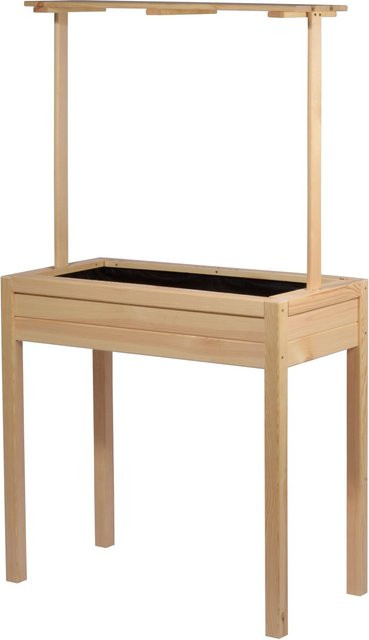 Dobar Hochbeet Florenz mit erhöhter Ablage in Natur, H x B x T: 145 x 80 x 40 cm - Bild 1