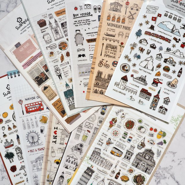 Suatelier Reise-Sticker Seoul Scrapbooking DIY Journal Deko Aufkleber Multicolor - Bild 1