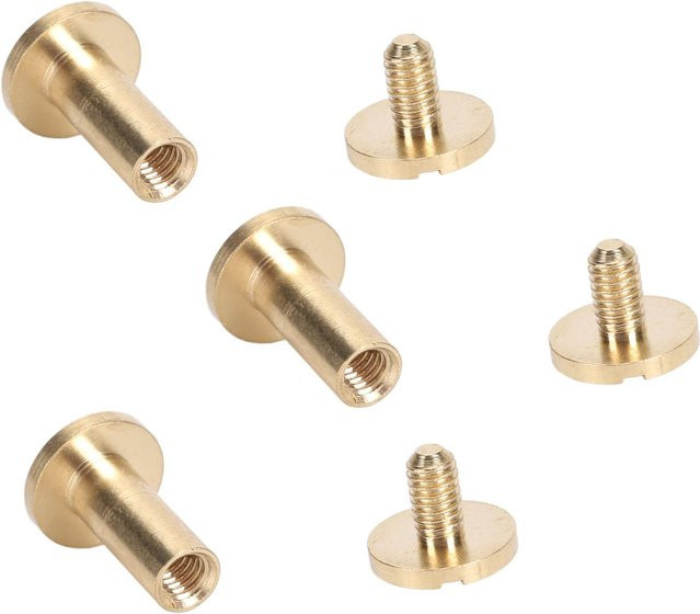 50er Set DIYelecs Messing Nieten Kit in Gold, dekorative gebogene Schlitzschrauben für Leder, Stoff und Papier, Durchmesser: 8 mm - Bild 1