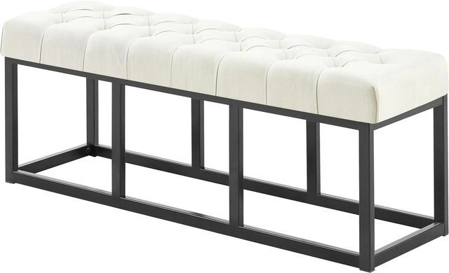 DELUKE Sitzbank MEXICO Polsterbank in Creme, gesteppt, B/T/H: 120 x 38 x 46 cm - Bild 1