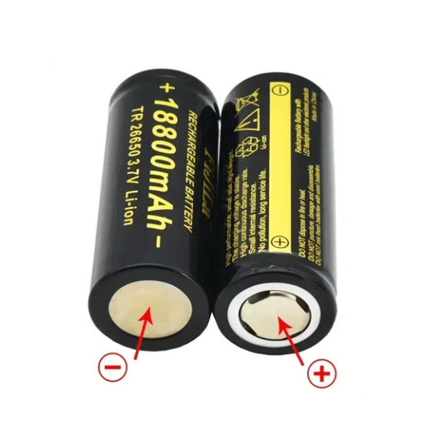 Koonenda 26650 Lithium-Ionen Akku 18800 mAh 3,7 V in Schwarz für LED-Taschenlampen und Suchscheinwerfer - Bild 2
