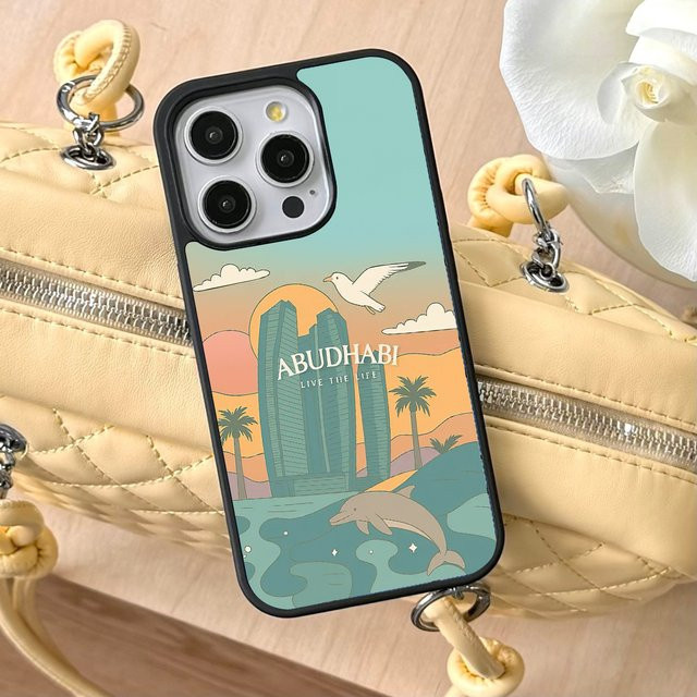 VNTK Luxus Handyhülle Abu Dhabi City Building Design für iPhone 16 15 14 13 12 11 Pro Max Multicolor Anti Drop Cover - Bild 1