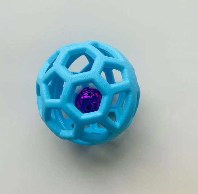 Yiran Furniture Kauspielzeug für Hunde, natürlicher TPR-Ball mit Glöckchen, blau - Bild 1