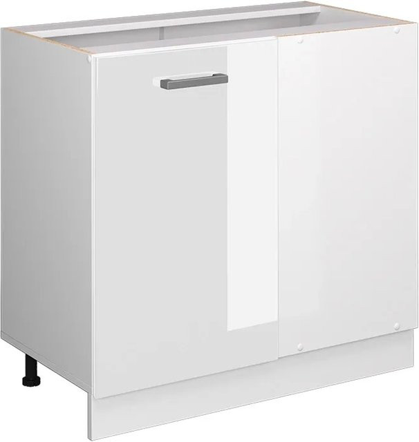 Vicco Eckunterschrank R-Line Küchenschrank in Weiß Hochglanz, Breite: 86 cm - Bild 2