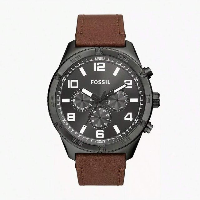Fossil Armbanduhr, Quarz, schwarzes Zifferblatt, Kunststoff, Herren - Bild 1
