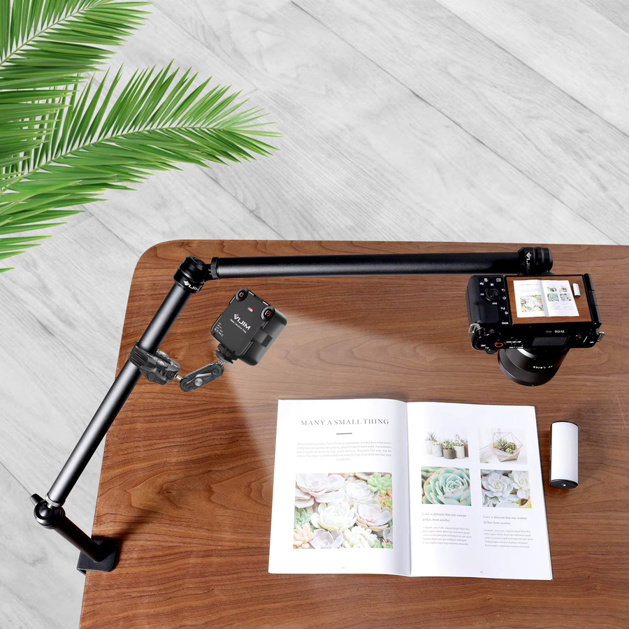 Ulanzi LS08 Flexible Overhead-Kamerahalterung in Schwarz für Schreibtisch, Webcam-Ständer und Mikrofonarm für Tischfotografie und Videografie - Bild 3