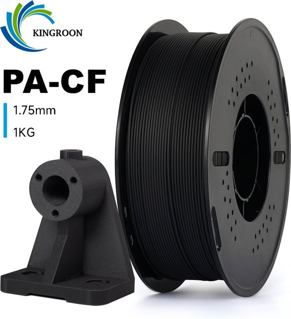 KINGROON Carbonfaser-Nylon Filament PA-CF, 1,75 mm, 1 kg, Schwarz - Bild 1