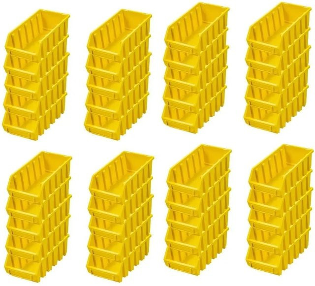 PROREGAL SuperSparSet mit 40 Sichtlagerboxen aus Polypropylen in Gelb, H x B x T: 7,5 x 11,6 x 21,2 cm, 2L Volumen - Bild 1