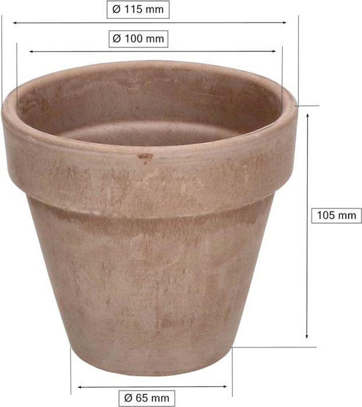 Set aus 4 KOTARBAU® Keramik-Blumentöpfen in Terrakotta Braun, rund mit Rand, Durchmesser: 11 cm - Bild 3