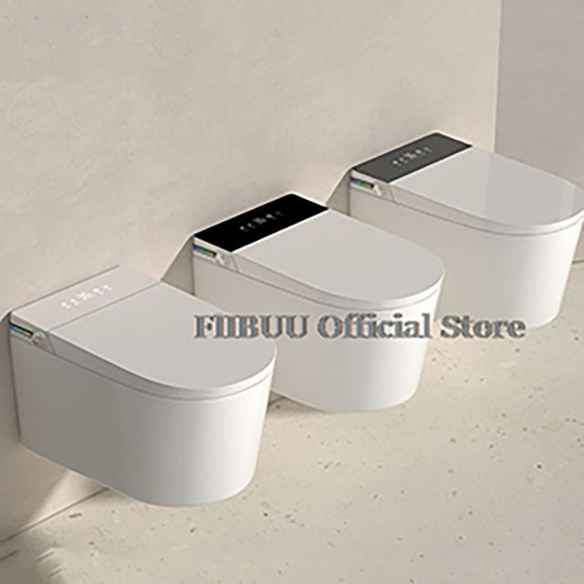 Slofy Intelligente Wandtoilette mit Bidet-Funktion, Tankless-System, beheiztem Sitz und automatischem Öffnen/Schließen, B/T/H: 38 x 59 x 38 cm - Bild 1