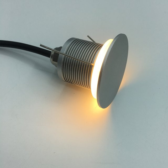 YELEDWAY LED Bodenstrahler für den Außenbereich, runde Untergrundlampe aus Aluminium in Weiß, warmweißes Licht, IP67 wasserdicht, 1 W - Bild 1