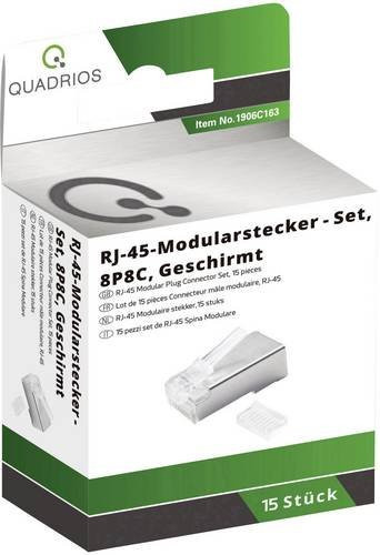 QUADRIOS Modularstecker-Set 1906C163 Ethernet LAN 8P8C geschirmt transparent 15 Stück - Bild 1