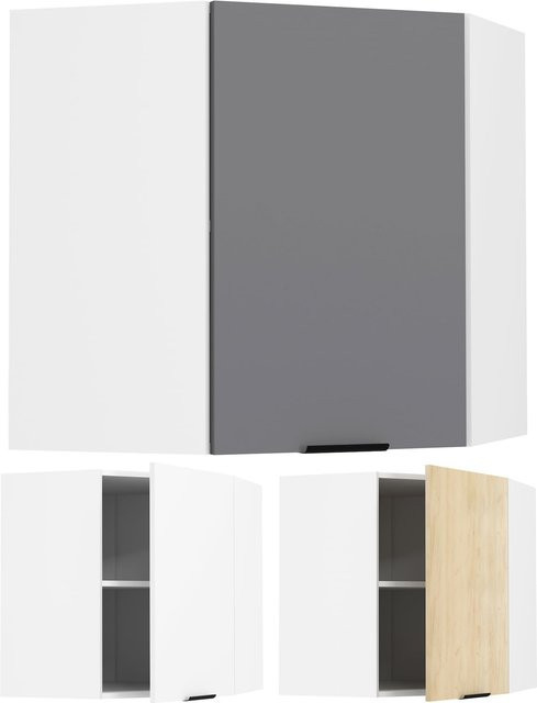 VCM Küchen-Eckschrank Fasola hängend mit zwei Fächern und Fachböden, H x B x T: 60 x 57 x 57 cm - Bild 1