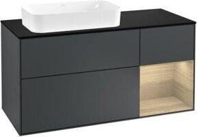 V&B Waschtischunterschrank Finion in Mattblau lackiert, B/T/H: 120 x 50,1 x 60,3 cm - Bild 1