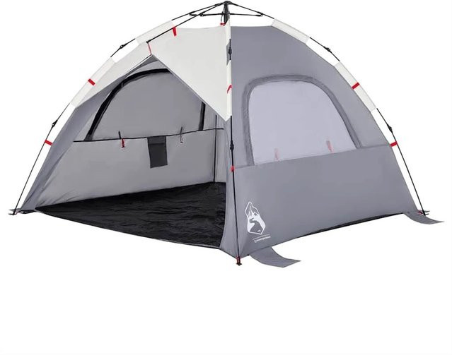 vidaXL Strandzelt für 3 Personen in Grau mit Quick Release System und wasserdichtem Polyester - Bild 1