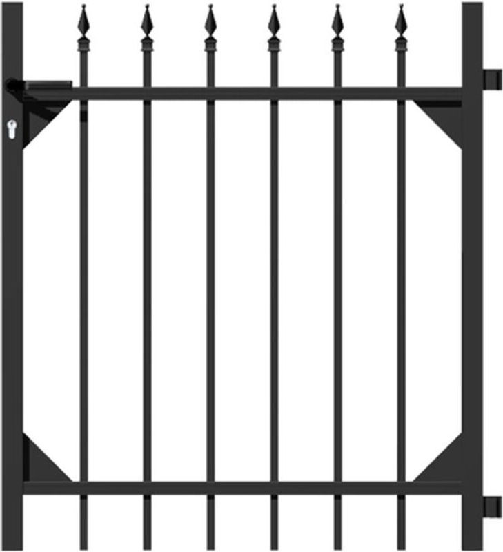 Alberts Einzeltor Chaussee aus Aluminium in Schwarz Matt mit einer lichten Breite von 96,5 cm und einer Höhe von 100 cm - Bild 2