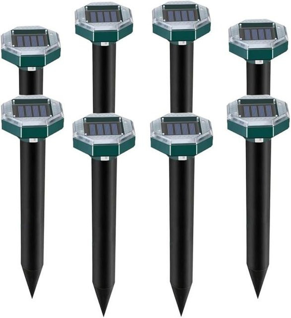 STEL ORA Solar Ultraschall-Tiervertreiber Set gegen Maulwürfe und Schlangen, 8 Teile, IP65 wasserdicht, Farbe: Beige/Schwarz - Bild 1