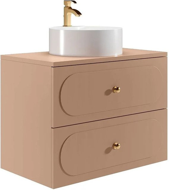 Vente-unique Einzelwaschtisch Satobal aus Keramik in Puderrosa, Breite: 80 cm, Tiefe: 60 cm, Höhe: 46 cm - Bild 1
