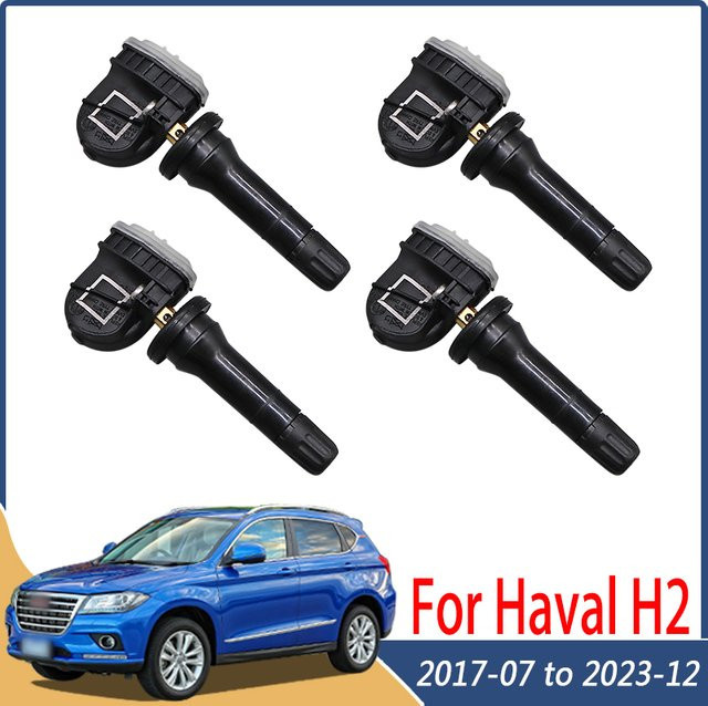GANGLE Reifendrucksensor Set 4 Stück für Great Wall Wingle 5, 7, Haval H2, H5 Classic, H6 Coupe und H7L (2018-2020), 433MHz, Schwarz - Bild 1