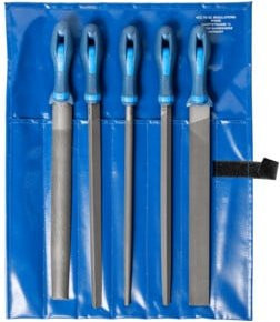 PFERD Werkstattfeilen-Set 5-teilig in blauer Rolltasche, 300 mm Länge, Hieb 2 universell zum Schruppen und Schlichten - Bild 1