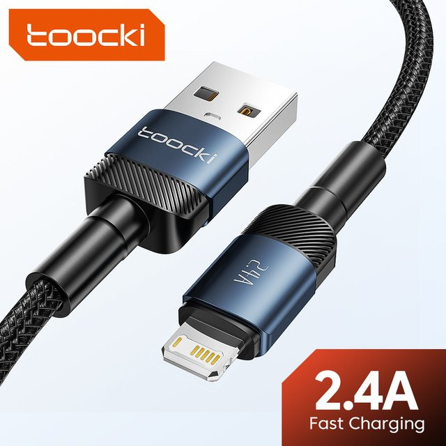 Toocki 2er-Pack USB-A auf Lightning Schnellladekabel für iPhone in Schwarz - Bild 1