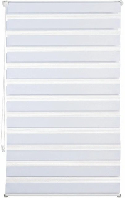 Relaxdays Doppelrollo Klemmfix Day & Night aus Polyester in Weiß, B: 85 cm, H: 150 cm - Bild 1