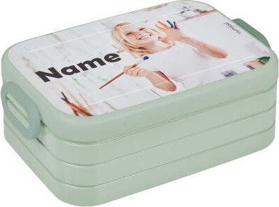 Mepal Lunchbox aus Kunststoff in Grün mit individuellem Namen und Foto, luftdicht und auslaufsicher - Bild 1