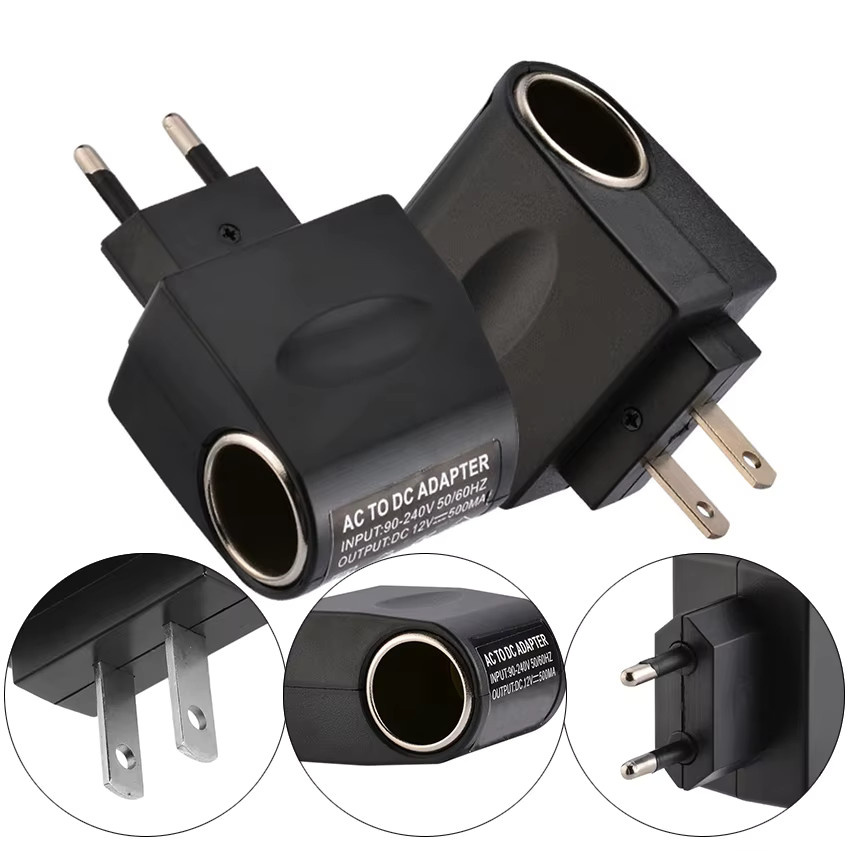JCD Universal 220 V AC auf 12 V DC Auto Power Adapter Konverter mit Zigarettenanzünder-Buchse in Schwarz - Bild 2