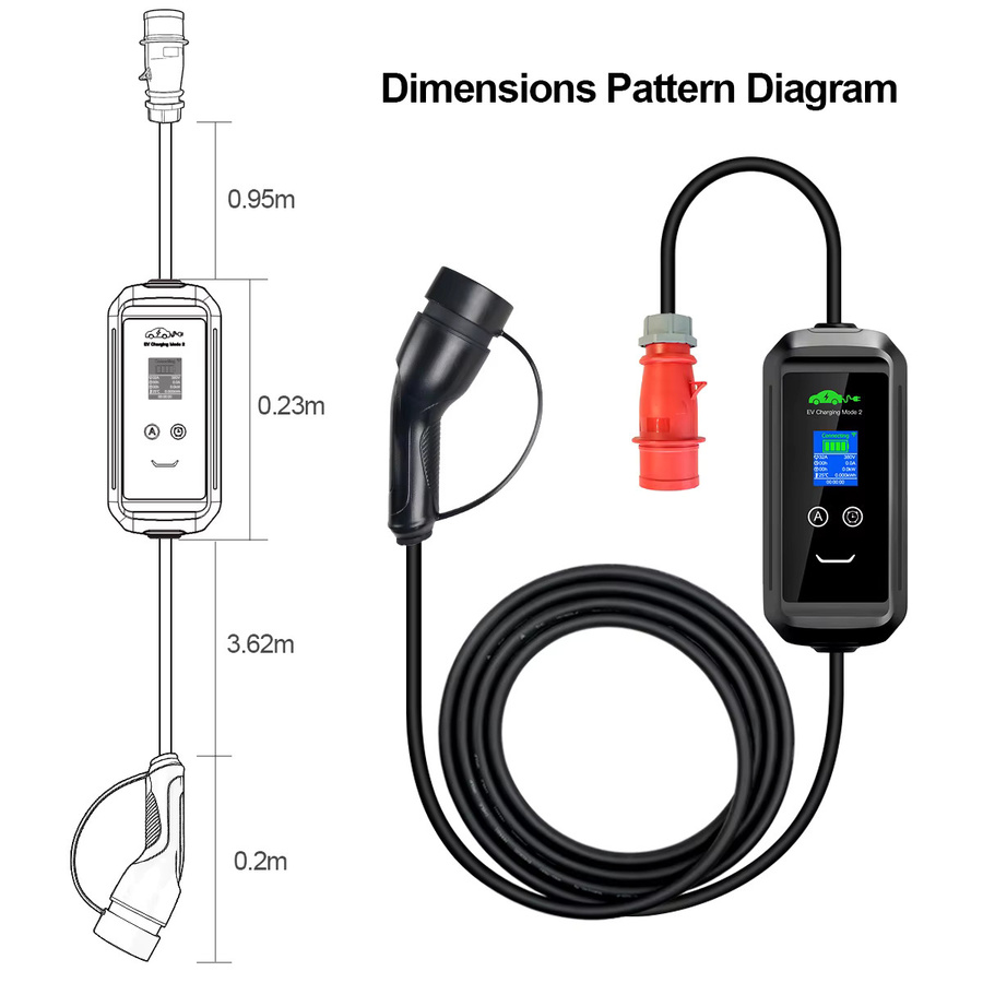 Kolanky Adjust EV-Ladegerät Typ 2 mit CEE Roter Stromstecker, 11KW 16A Heimladestation mit Tuya App Steuerung und Wi-Fi, 5m Kabel - Bild 5