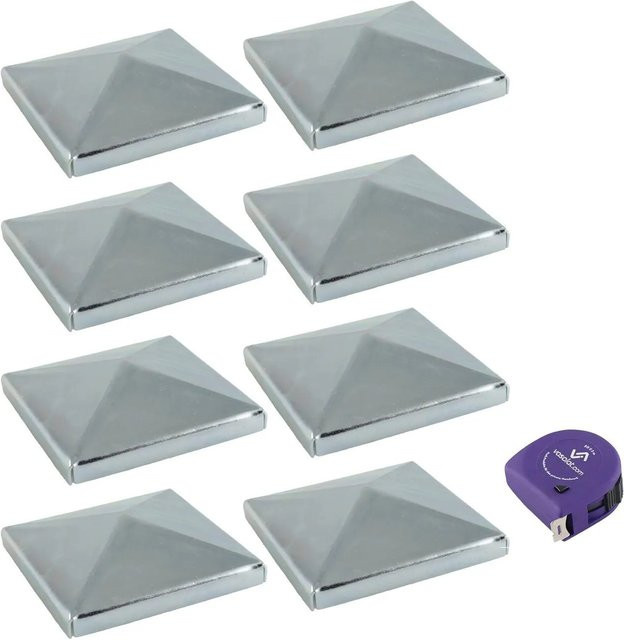 vasalat Set Pfostenkappe aus verzinktem Stahl in Silber, Breite: 10 cm, Höhe: 10 cm - Bild 1