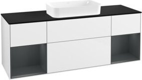 V&B Finion Waschtischunterschrank mit Wandbeleuchtung, Farbe: Weiß lackiert, B: 160 cm, T: 50,1 cm, H: 50,1 cm - Bild 1